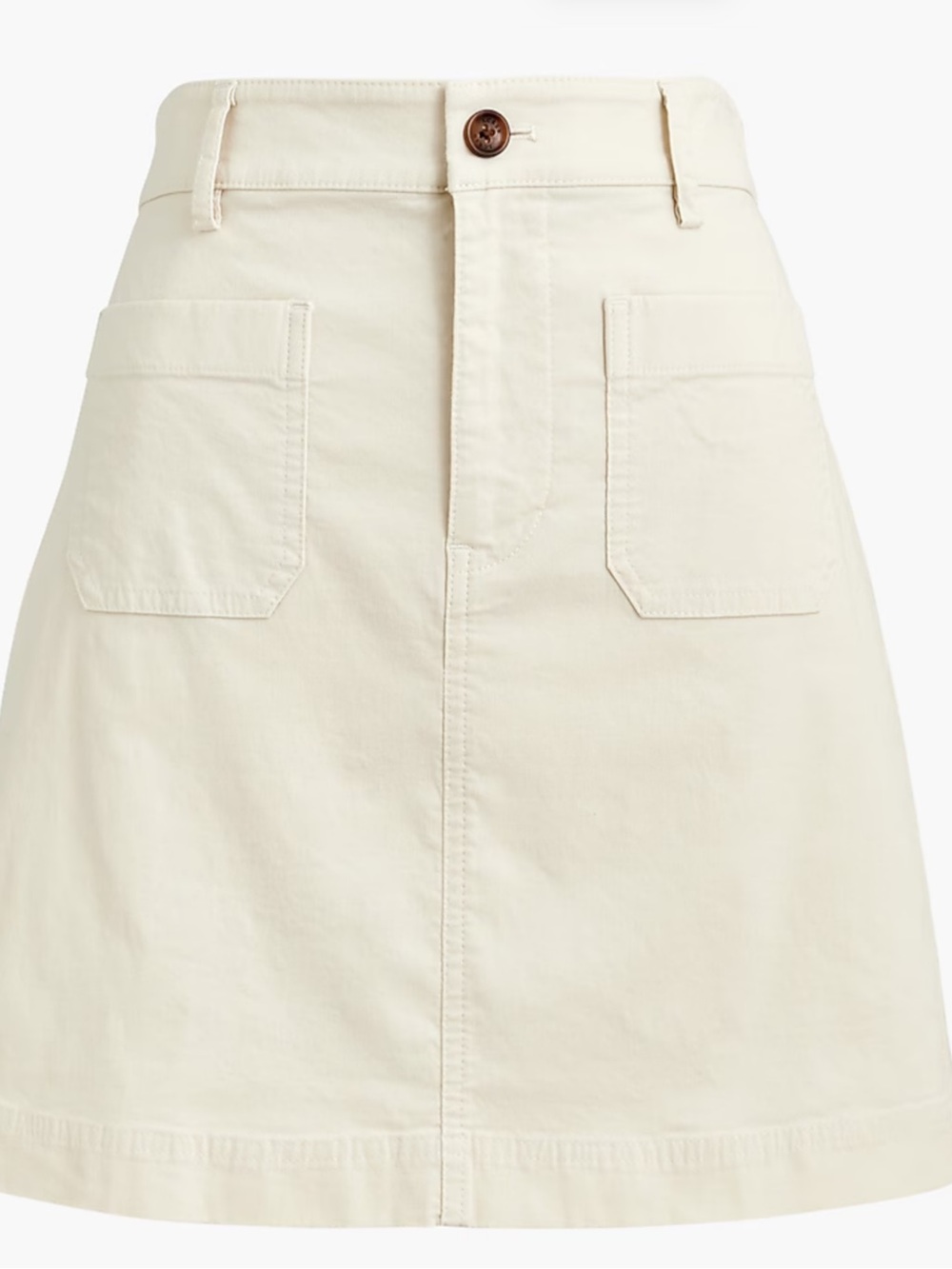J. Crew Cream Utility Mini Skirt with Front Patch Pockets Size 10